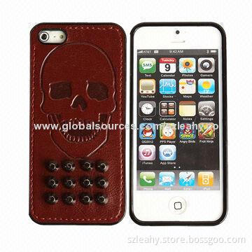 TPU + PU Mixed Case, Stick the Rivet on the Surface for iPhone5/5s